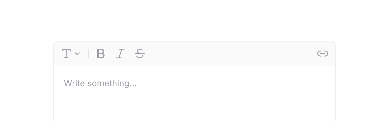A rich text editor with a different toolbar configuration than before