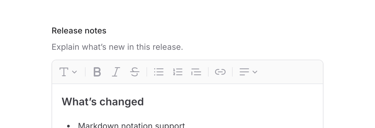 An editor with a form field label and description