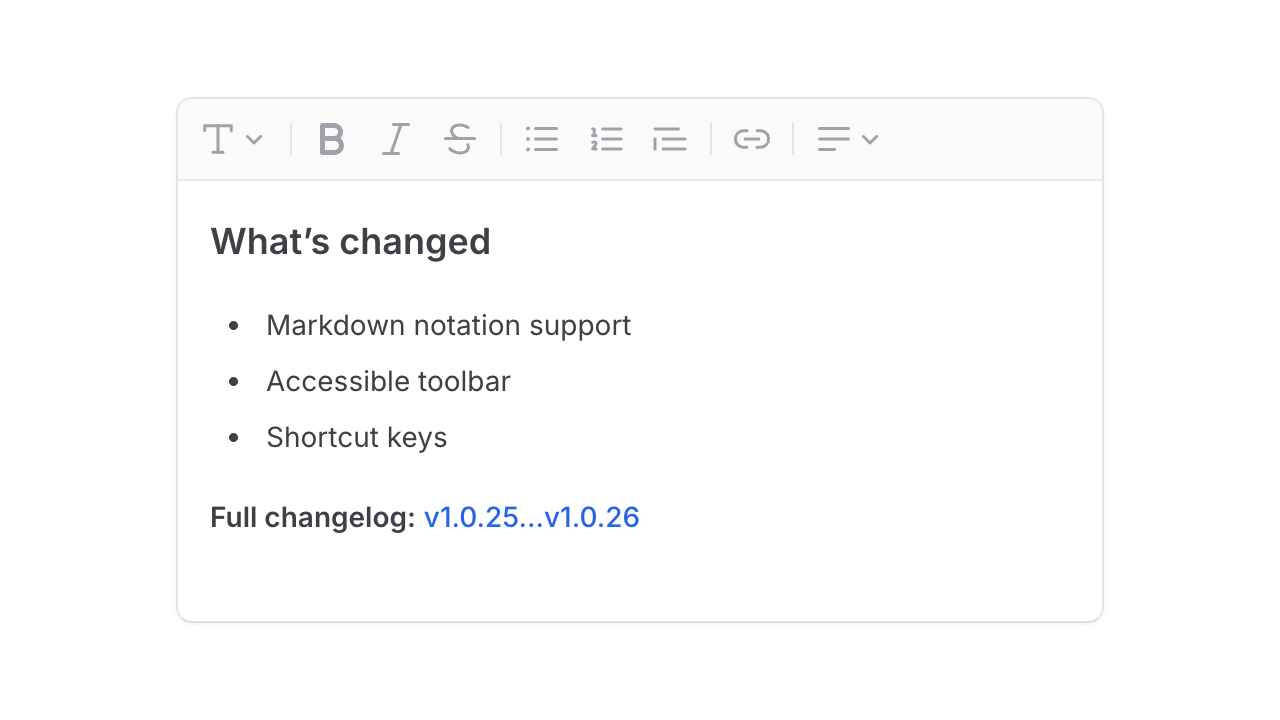 A rich text editor with a toolbar