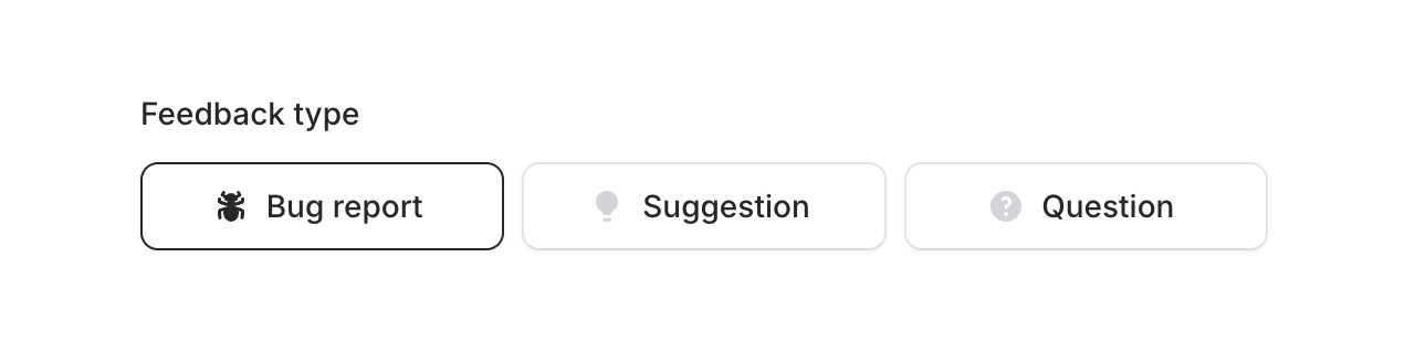 Buttons variant showing toolbar-style button options