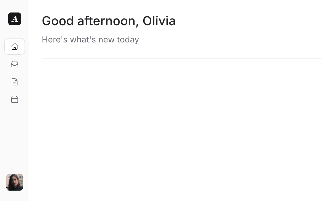 A sidebar in a collapsed state