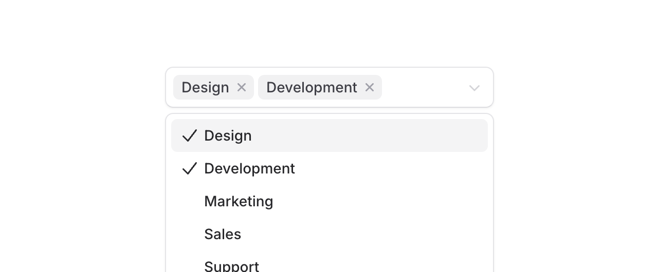 Pillbox component showing selected tags as removable pills