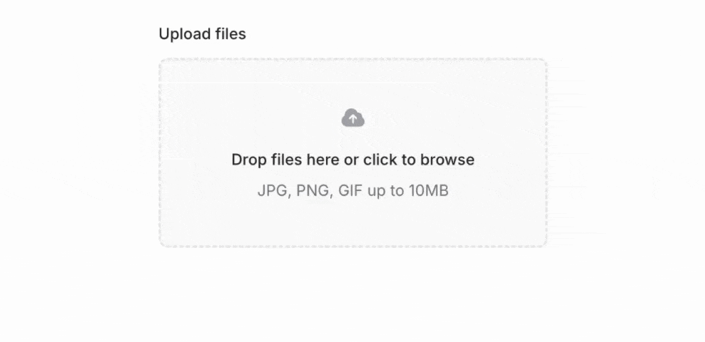 File upload dropzone with files being dragged over